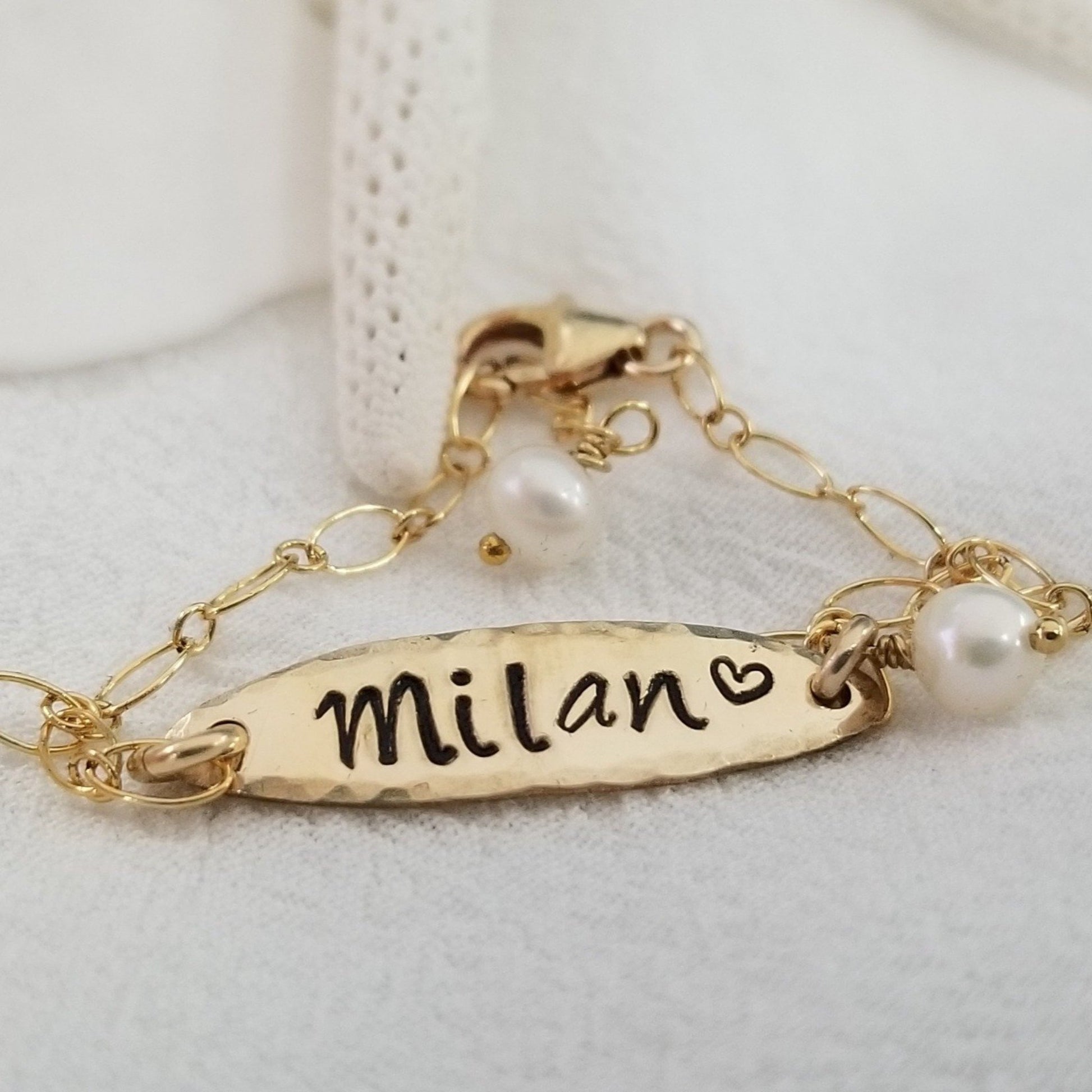 Babies Custom ID or Name Bracelet - Sterling or Gold