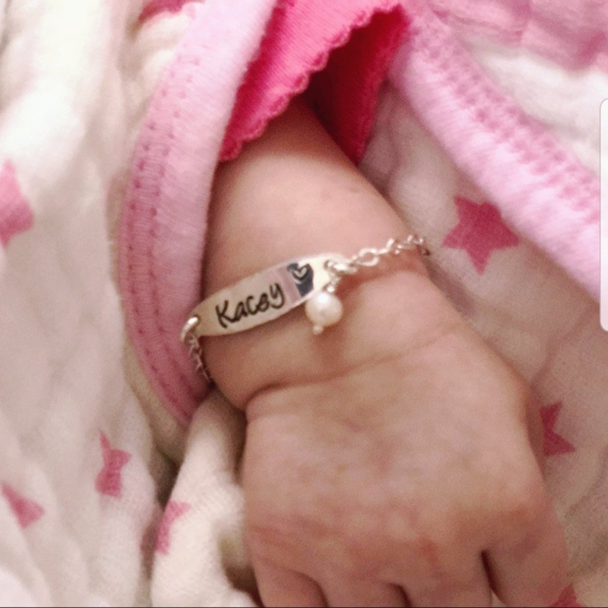 Babies Custom ID or Name Bracelet - Sterling or Gold