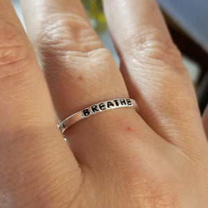 2mm Thin Stacking Name Ring - Sterling Silver