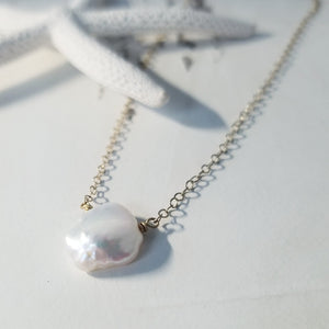 Raw Freshwater Pearl Necklace - Sterling or Gold or Rose Gold