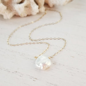 Raw Freshwater Pearl Necklace - Sterling or Gold or Rose Gold
