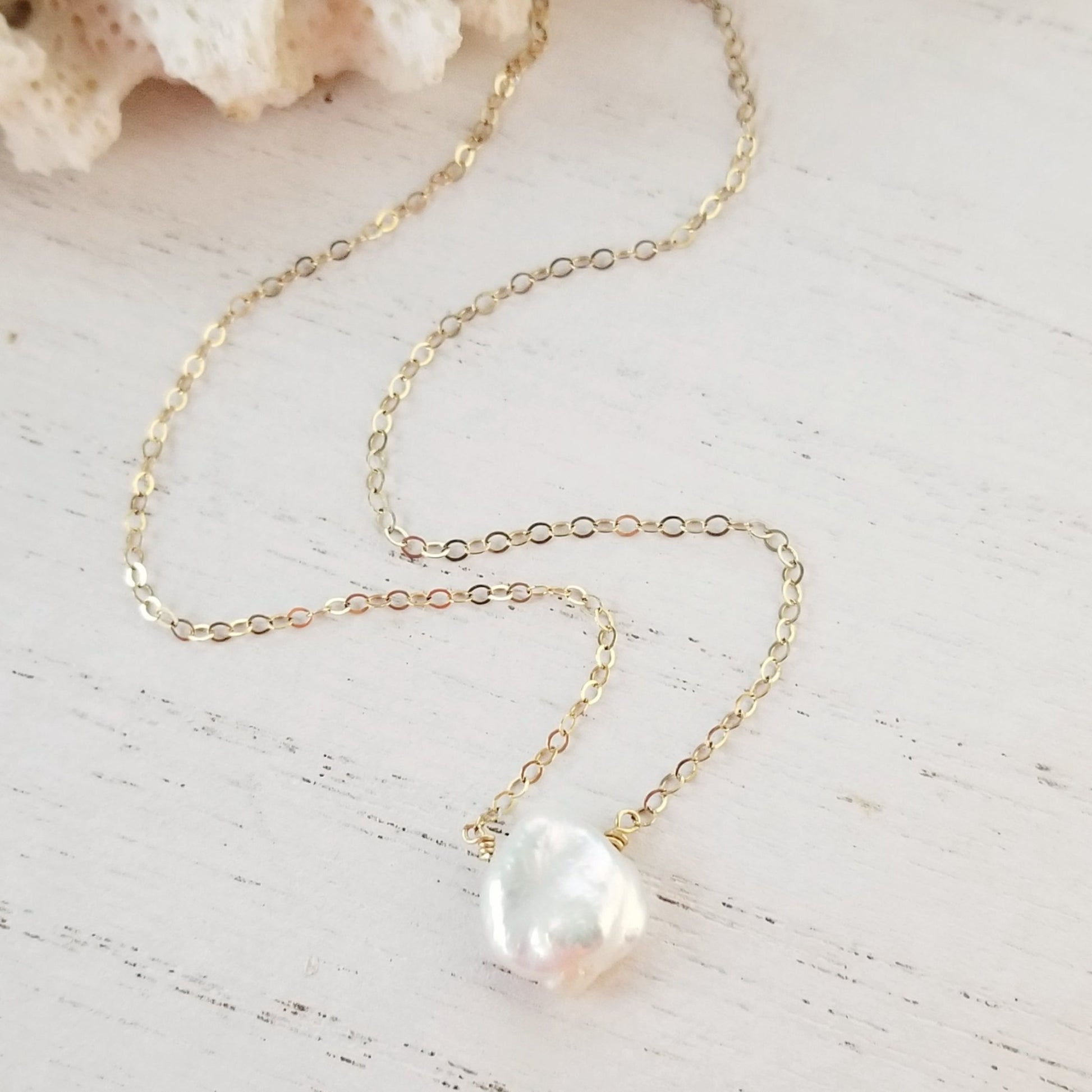 Raw Freshwater Pearl Necklace - Sterling or Gold or Rose Gold