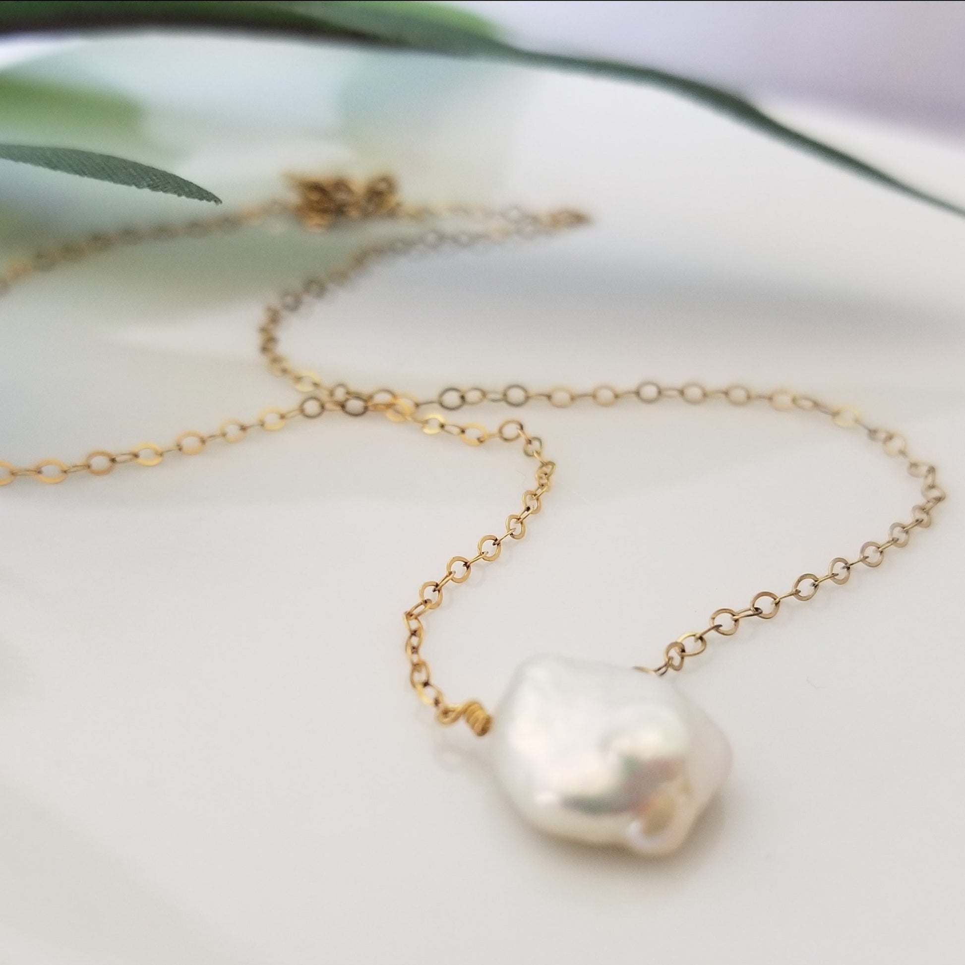 Raw Freshwater Pearl Necklace - Sterling or Gold or Rose Gold