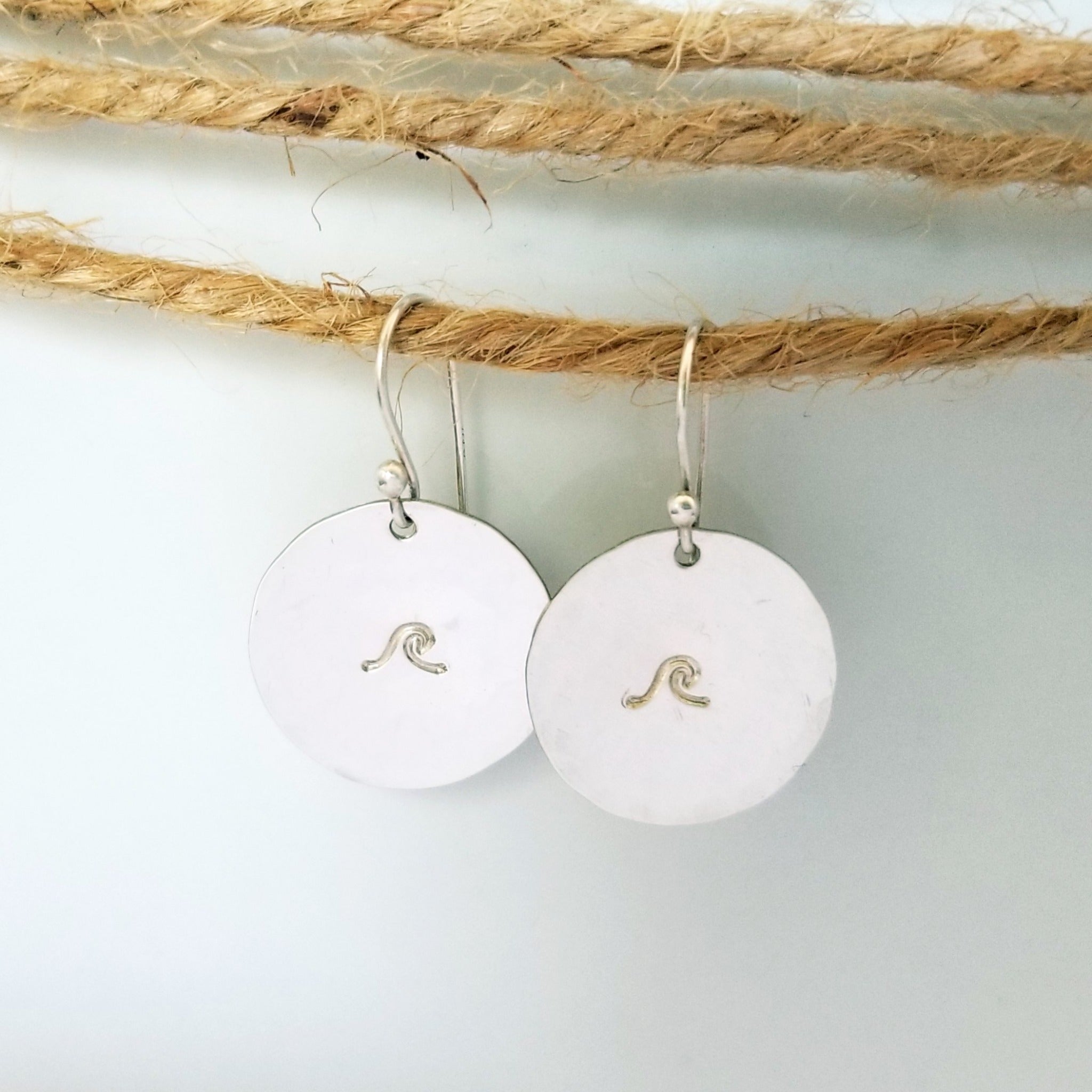 Coin Disc Dangle Earrings - Sterling, Gold, or Rose Gold