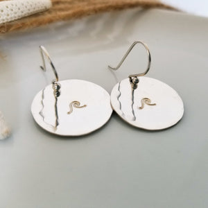 Coin Disc Dangle Earrings - Sterling, Gold, or Rose Gold