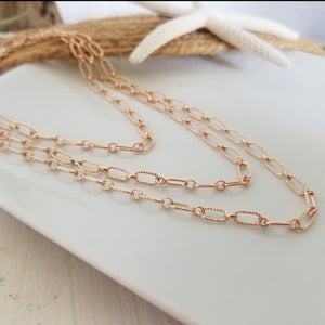Rose Gold Paperclip Layering Necklace