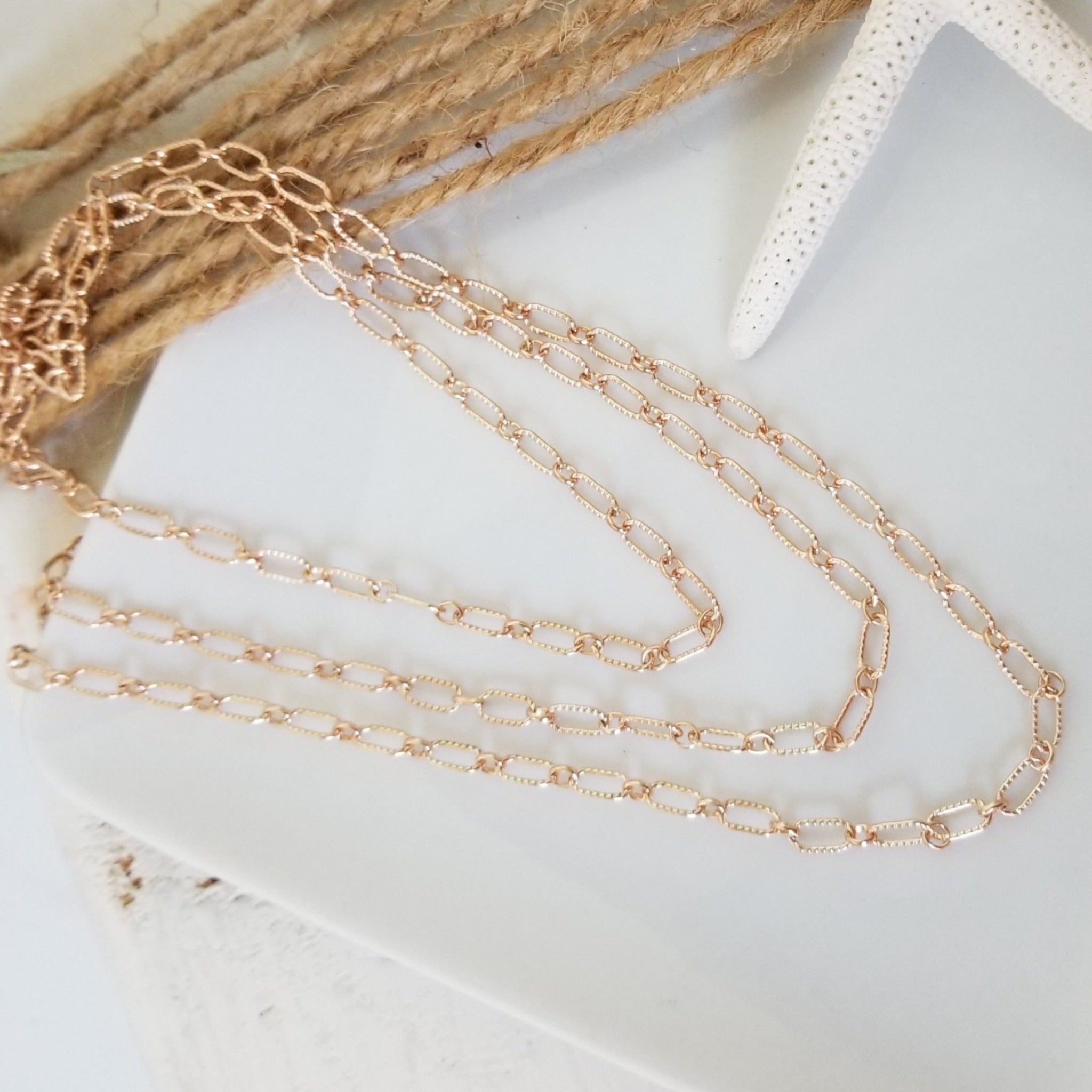 Rose Gold Paperclip Layering Necklace