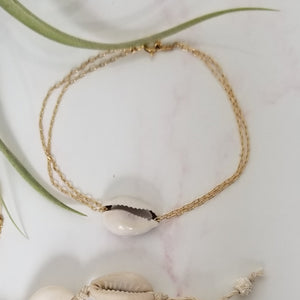 Conch Shell Chain Bracelet - Sterling, Gold, or Rose Gold