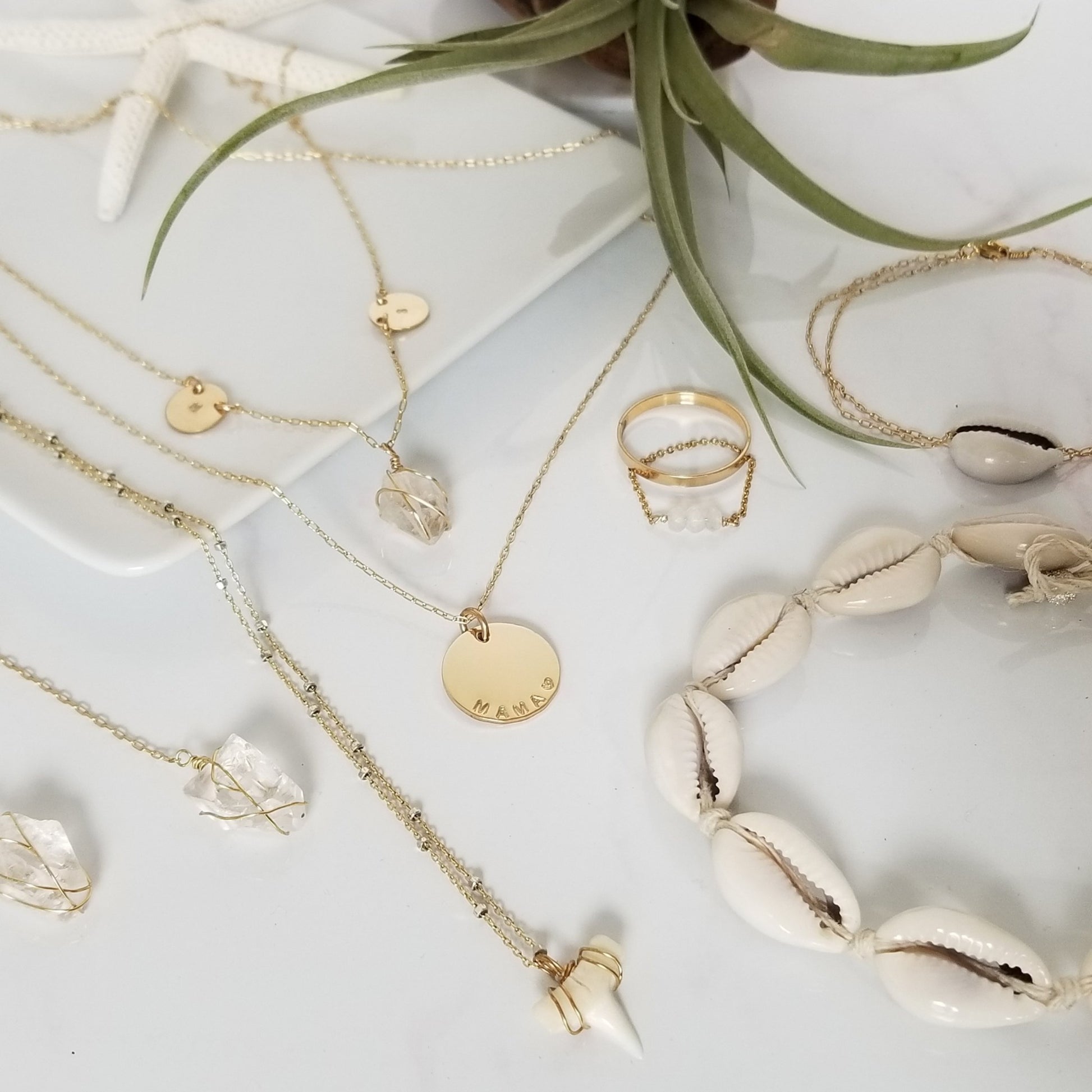 The "Annesa" - Real Shark Tooth Layering Necklace - Sterling or Gold