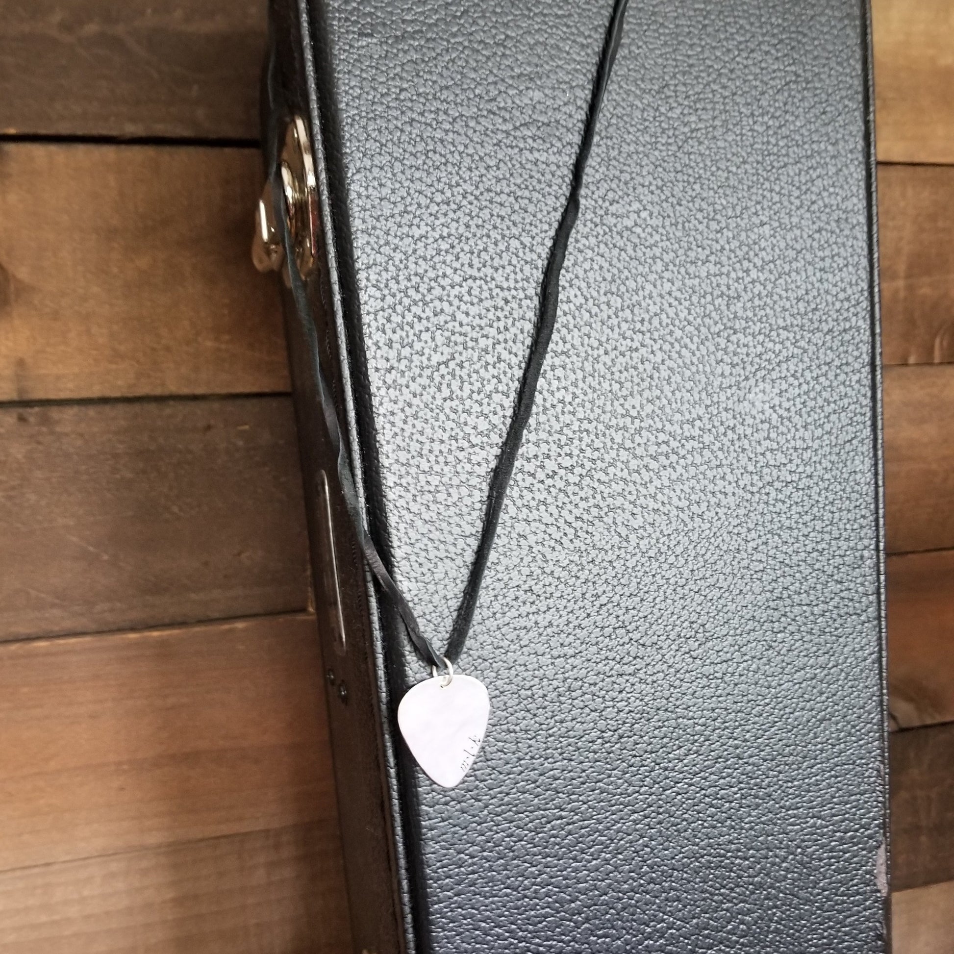 Custom Guitar Pick Necklace - Sterling Silver