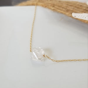 Herkimer Diamond Quartz Layering Necklace - Sterling or Gold