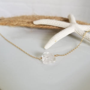 Herkimer Diamond Quartz Layering Necklace - Sterling or Gold