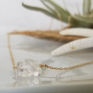 Herkimer Diamond Quartz Layering Necklace - Sterling or Gold