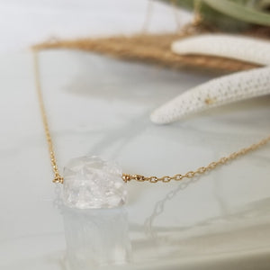 Herkimer Diamond Quartz Layering Necklace - Sterling or Gold