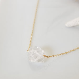 Herkimer Diamond Quartz Layering Necklace - Sterling or Gold