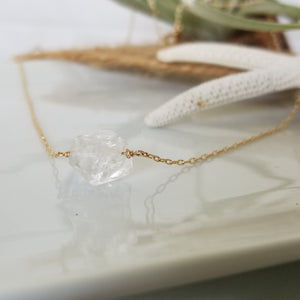 Herkimer Diamond Quartz Layering Necklace - Sterling or Gold