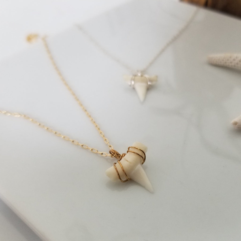 The "Annesa" - Real Shark Tooth Layering Necklace - Sterling or Gold