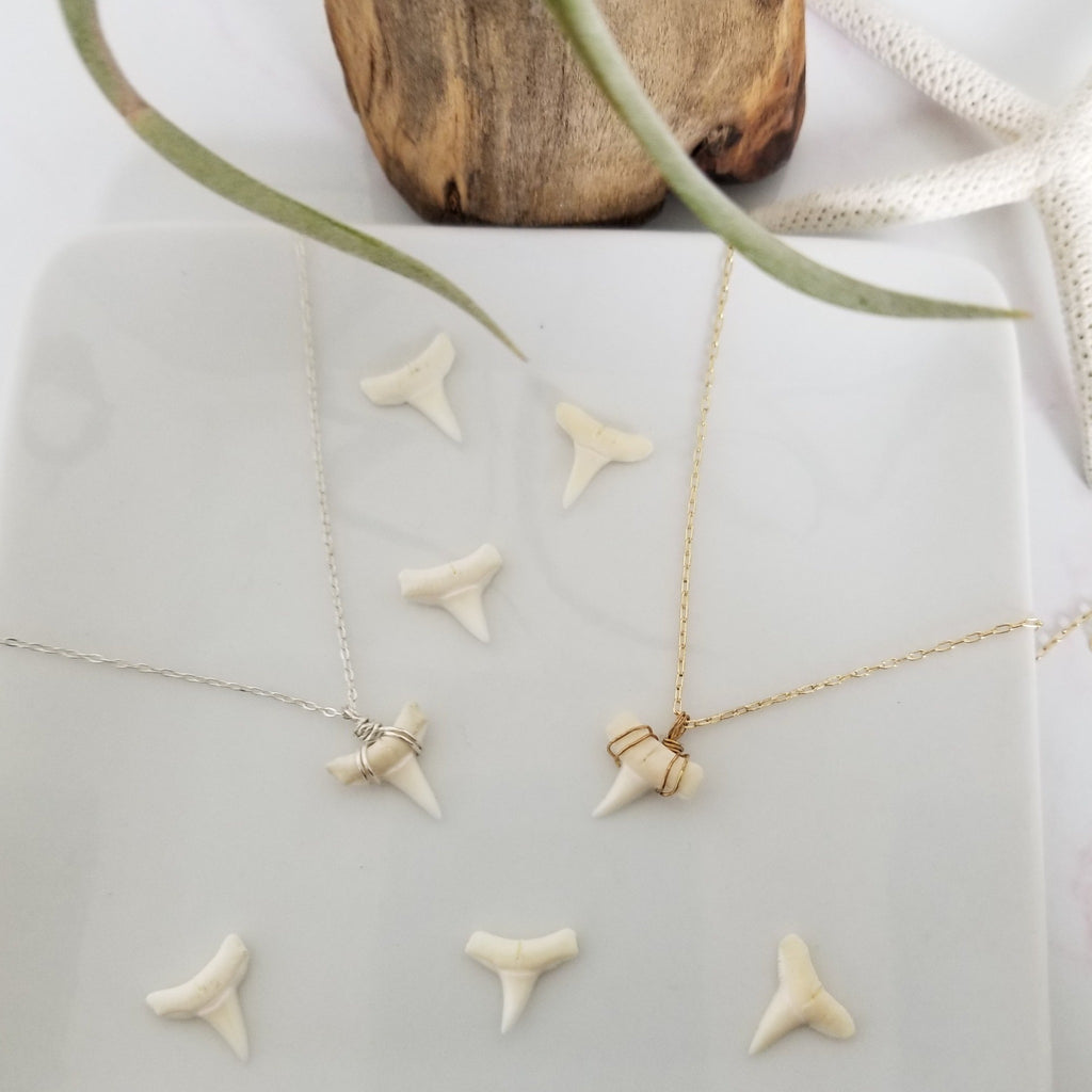 The "Annesa" - Real Shark Tooth Layering Necklace - Sterling or Gold