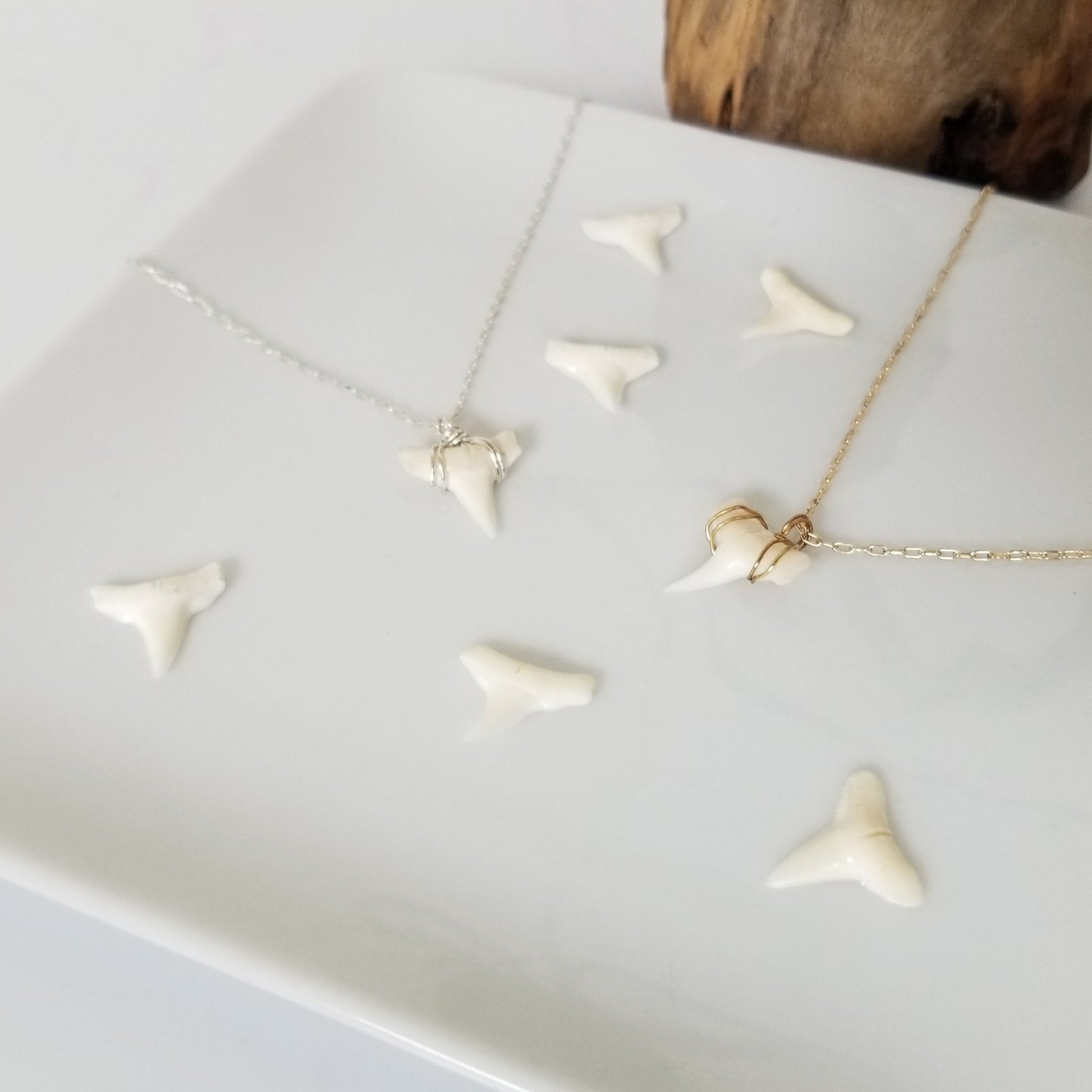 The "Annesa" - Real Shark Tooth Layering Necklace - Sterling or Gold