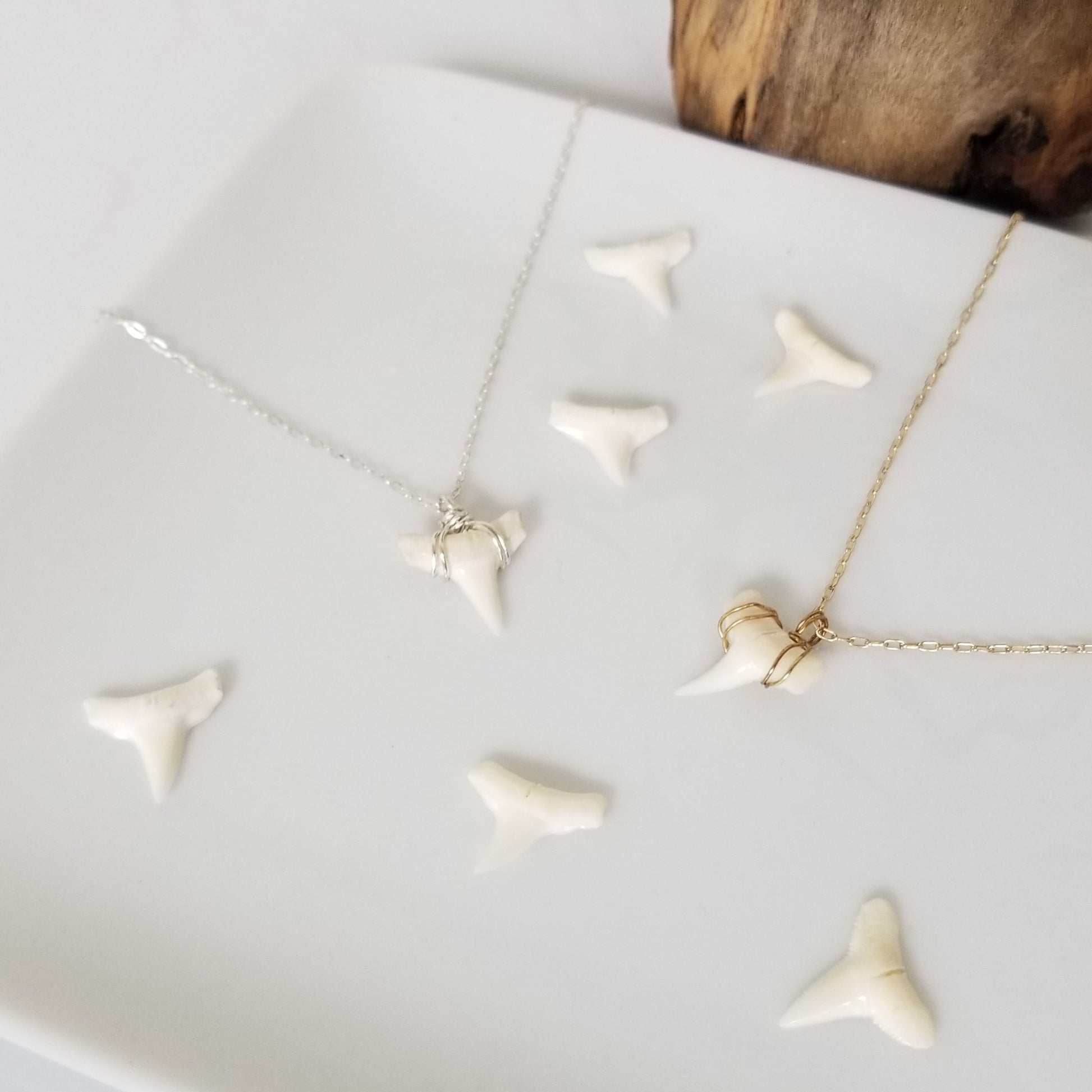 The "Annesa" - Real Shark Tooth Layering Necklace - Sterling or Gold
