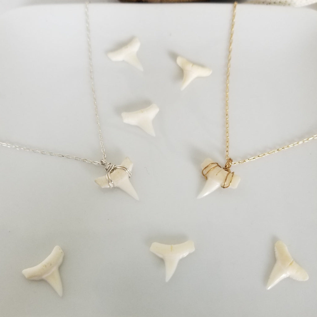 The "Annesa" - Real Shark Tooth Layering Necklace - Sterling or Gold