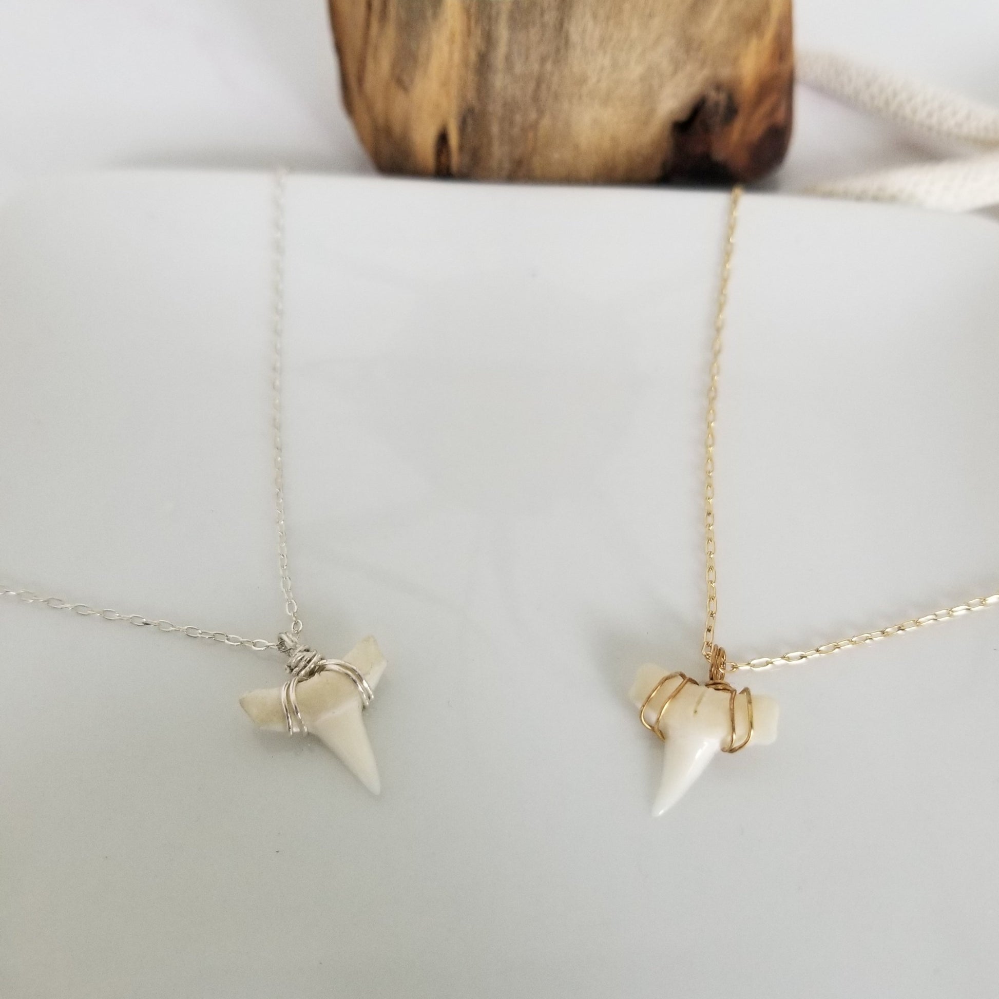 The "Annesa" - Real Shark Tooth Layering Necklace - Sterling or Gold
