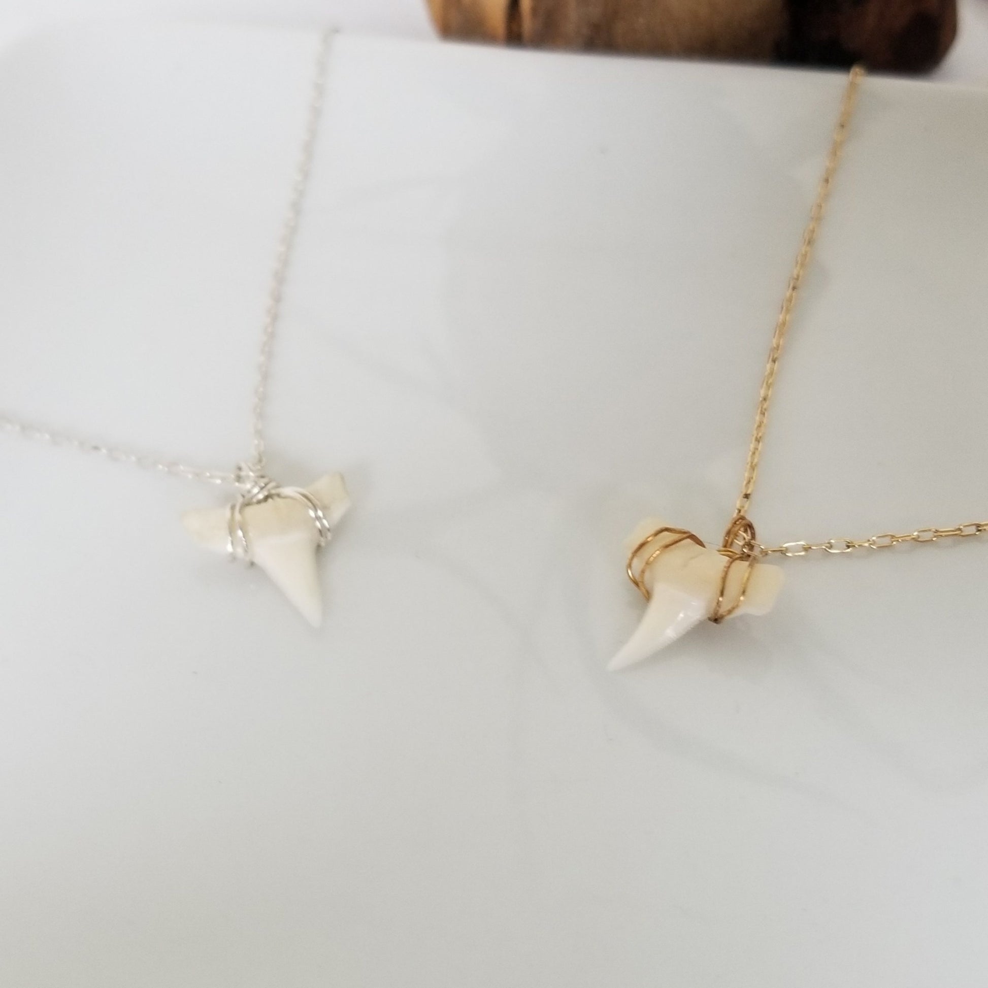 The "Annesa" - Real Shark Tooth Layering Necklace - Sterling or Gold