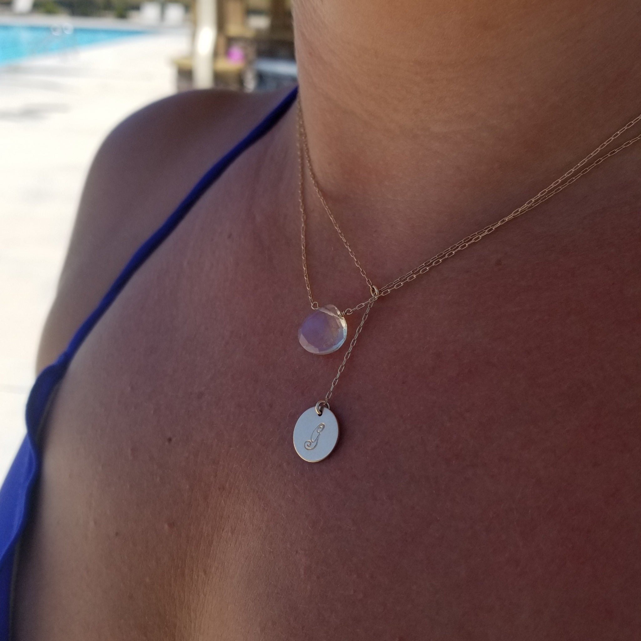The "Shannon" - Natural Chalcedony Crystal Necklace - Sterling or Gold