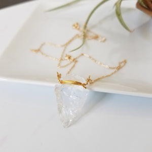 The "Steph" - Crystal Quartz Arrowhead Necklace - Sterling or Gold