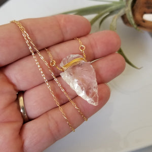 The "Steph" - Crystal Quartz Arrowhead Necklace - Sterling or Gold