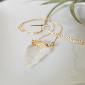 The "Steph" - Crystal Quartz Arrowhead Necklace - Sterling or Gold