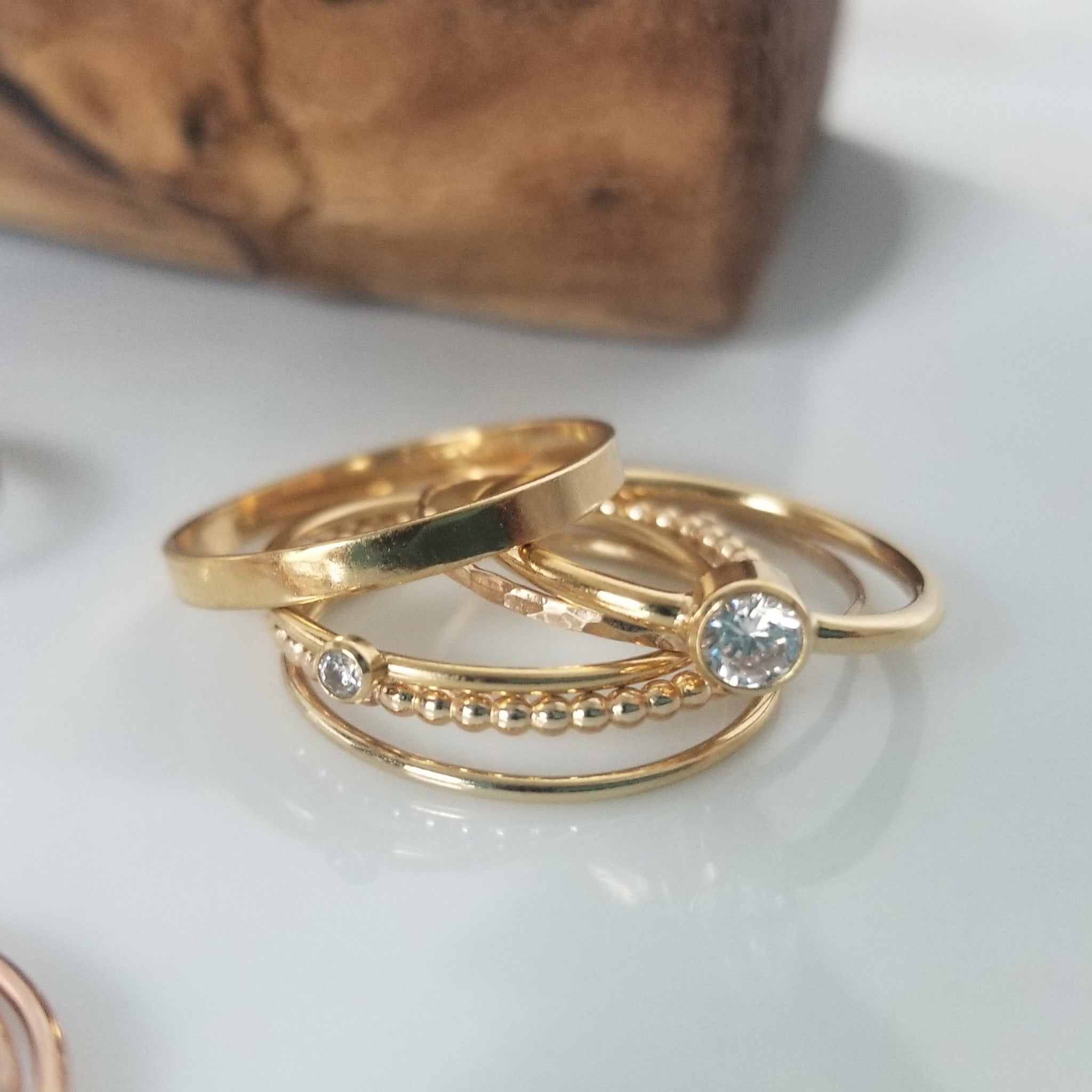 2.5mm Flat Stacking Ring - Gold or Rose Gold