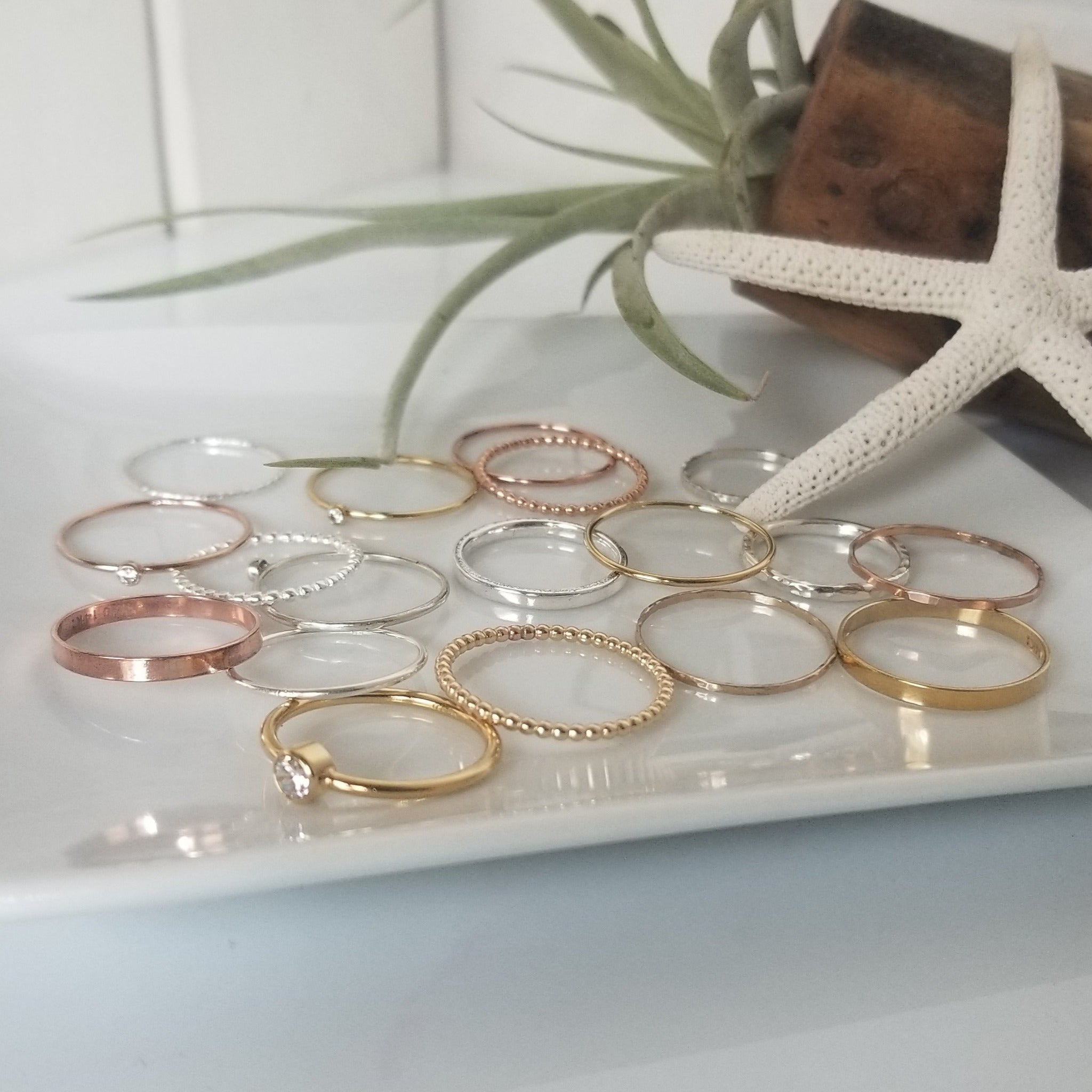 Thin Stacking or Midi Ring - Sterling, Gold, or Rose Gold