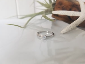 Mini Diamond CZ Stacking Ring  - Sterling, Gold or Rose Gold