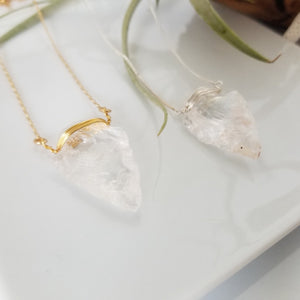 The "Steph" - Crystal Quartz Arrowhead Necklace - Sterling or Gold