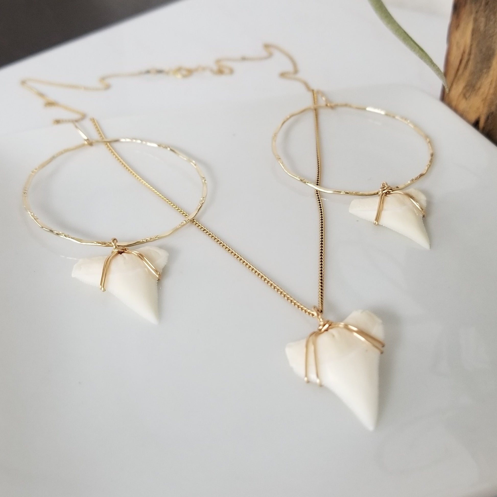 The "Annesa" - Real Shark Tooth Layering Necklace - Sterling or Gold