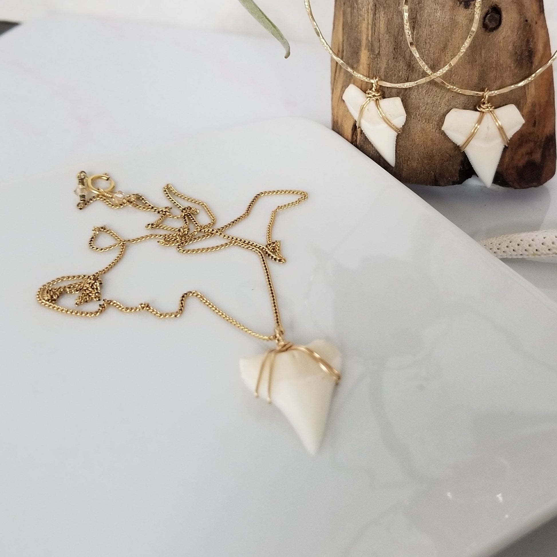 The "Annesa" - Real Shark Tooth Layering Necklace - Sterling or Gold