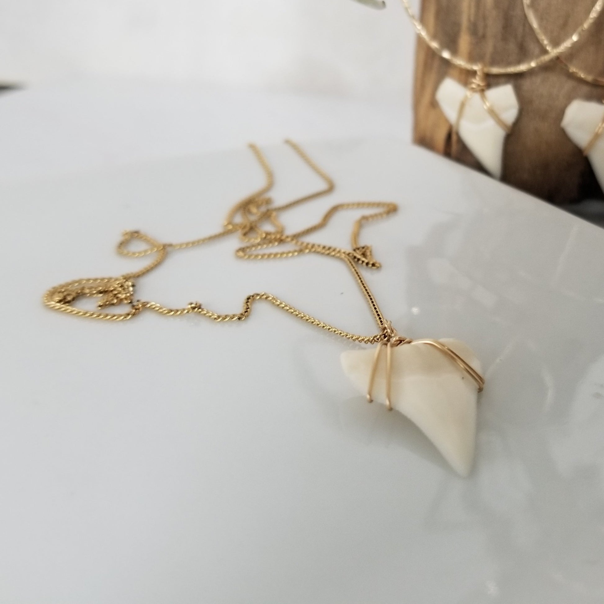 The "Annesa" - Real Shark Tooth Layering Necklace - Sterling or Gold