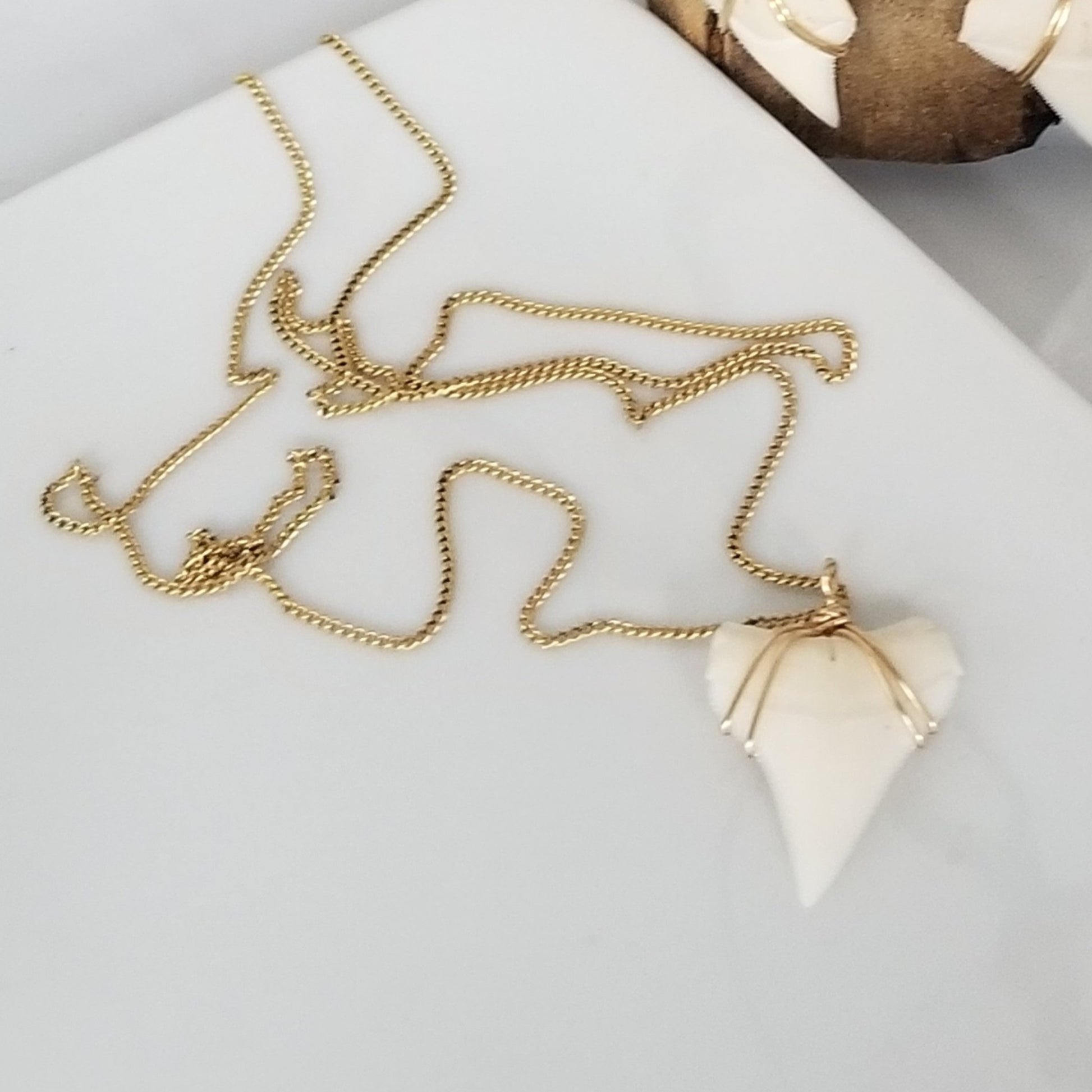 The "Annesa" - Real Shark Tooth Layering Necklace - Sterling or Gold