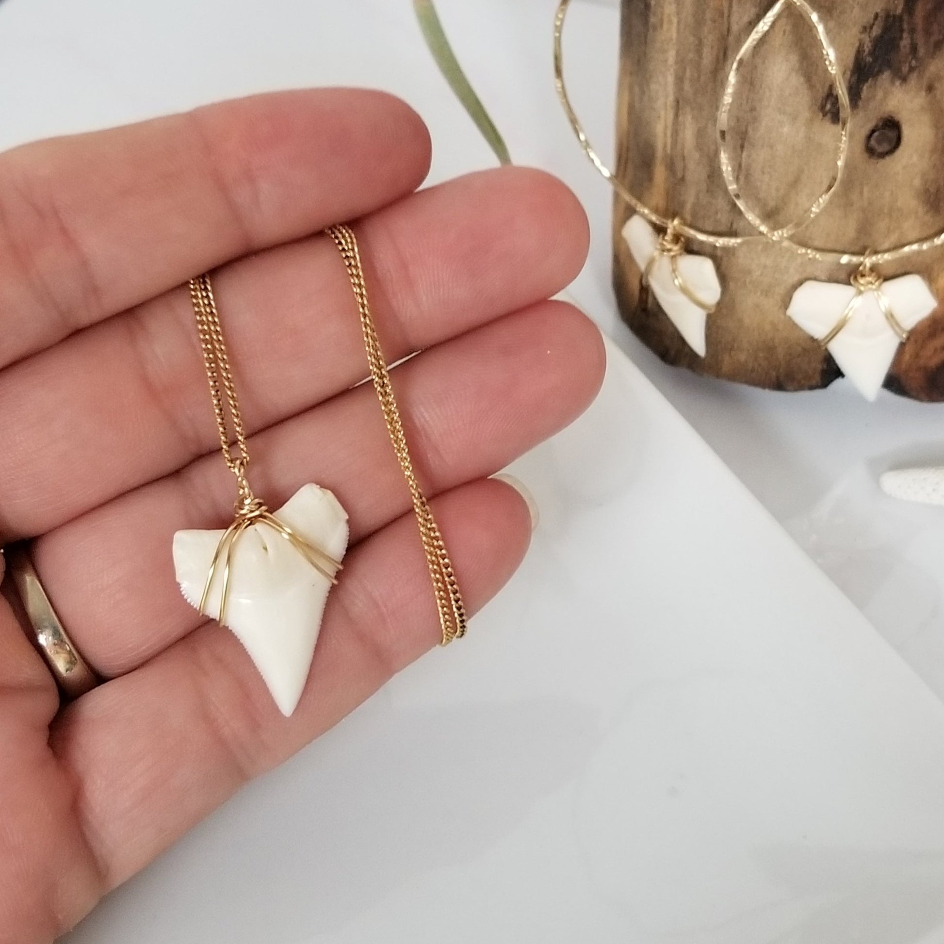 The "Annesa" - Real Shark Tooth Layering Necklace - Sterling or Gold