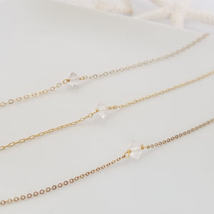 Herkimer Mini Diamond Necklace - Sterling, Gold or Rose Gold
