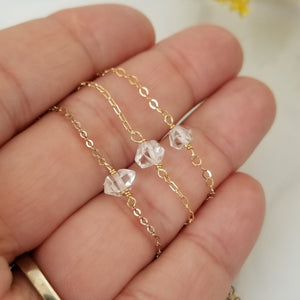 Multi Mini Herkimer Diamond Necklace - Sterling, Gold or Rose Gold