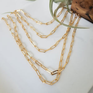 Gold Paperclip Layering Necklace