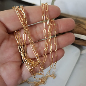 Gold Paperclip Layering Necklace