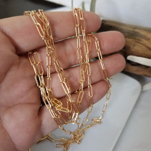 Gold Paperclip Layering Necklace