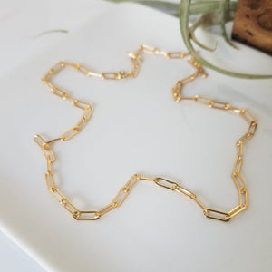 Gold Paperclip Layering Necklace