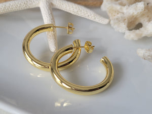 Gold Hollow Hoop Earrings