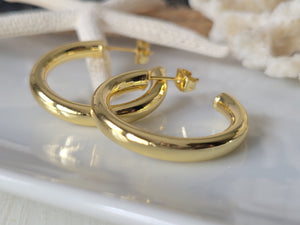 Gold Hollow Hoop Earrings