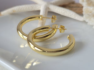 Gold Hollow Hoop Earrings