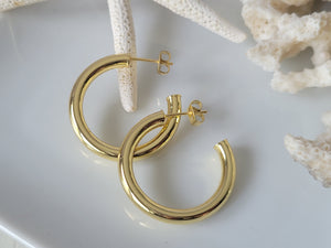 Gold Hollow Hoop Earrings